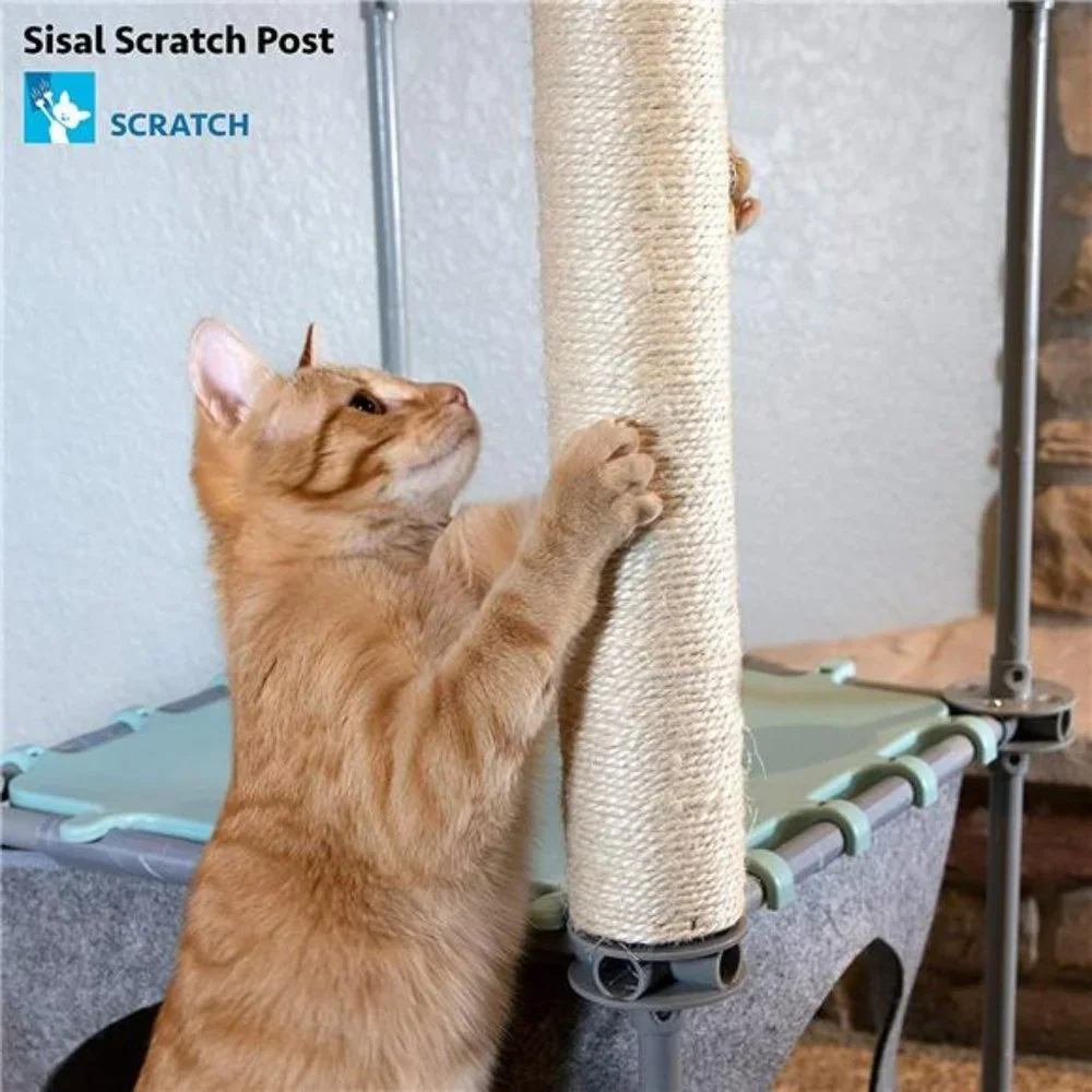 Kitty City Claw Mega Kit 2.0 Furniture, Cat Scratch, Sisal Replacement, Black